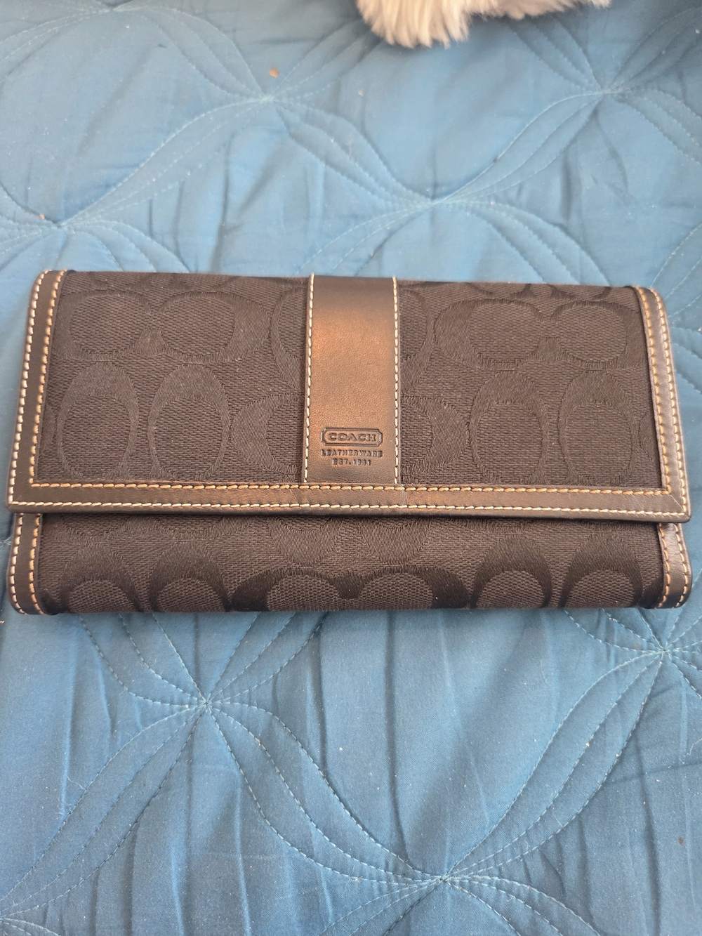 Coach Signature Canvas Wallet in Black